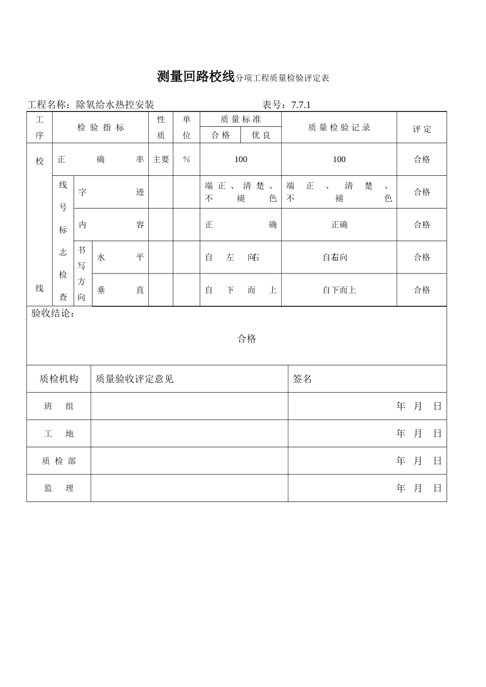 测量回路校线报验申请表1-4-6-1_第2页