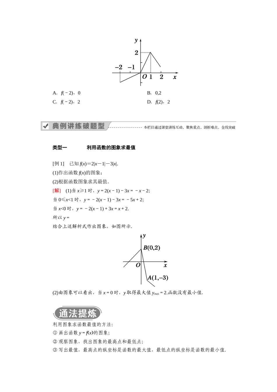 高中数学 第一章 集合与函数概念 1.3 函数的基本性质 1.3.1 第2课时 函数的最大（小）值学案（含解析）新人教A版必修1-新人教A版高一必修1数学学案_第2页