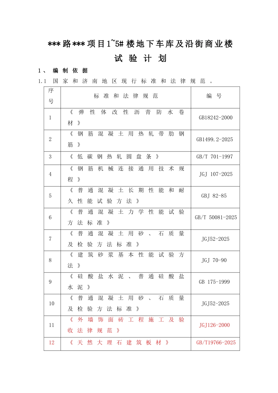 济南某商业楼装饰装修实验计划_第3页