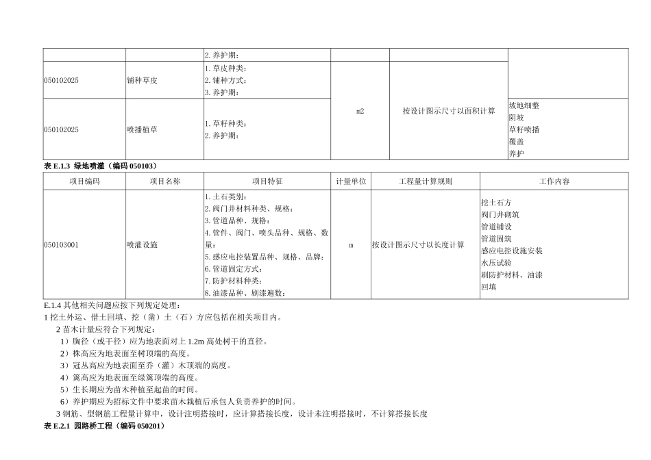浙江园林绿化工程工程量清单项目及计算规则_第3页