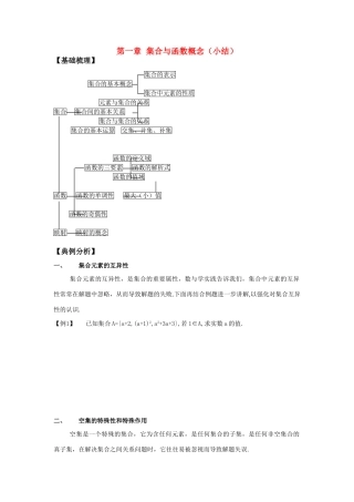 高中数学 第一章 集合与函数概念（小结）学案 新人教A版必修1