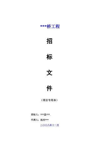 浙江省丽水市某桥梁工程施工招标文件
