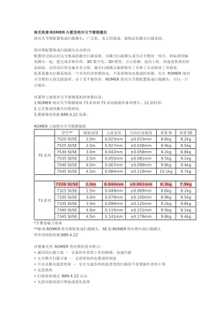海克斯康ROMER内置型绝对关节臂测量机