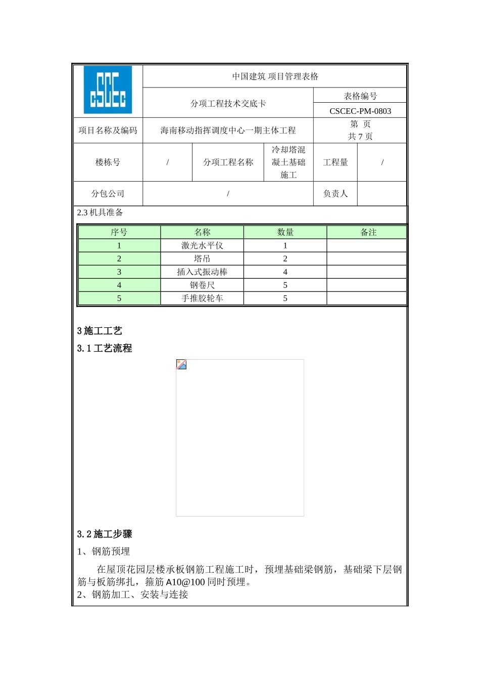 海南移动冷却塔混凝土基础施工技术交底_第2页