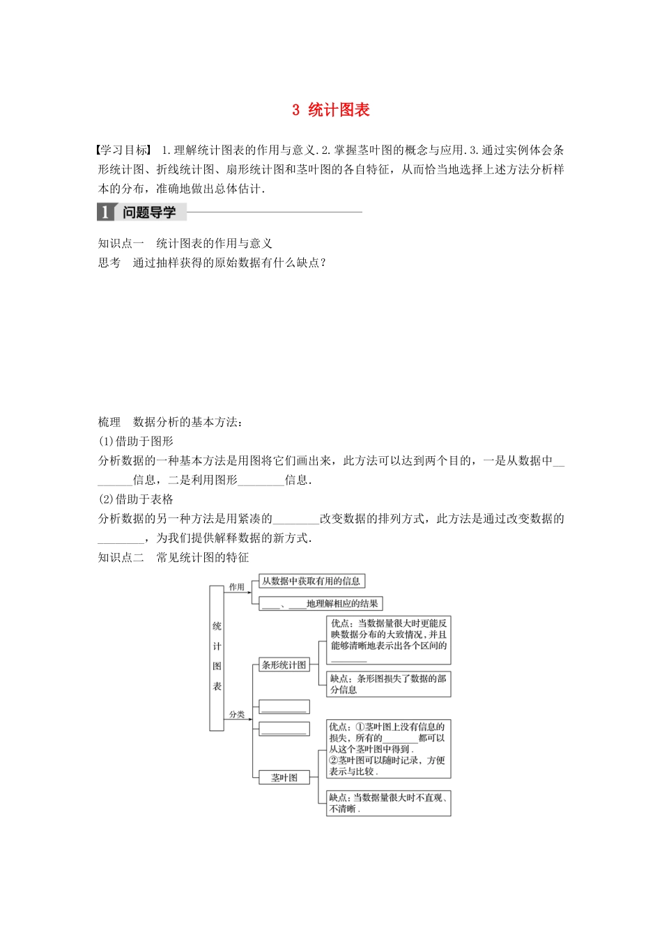 高中数学 第一章 统计 3 统计图表学案 北师大版必修3-北师大版高一必修3数学学案_第1页