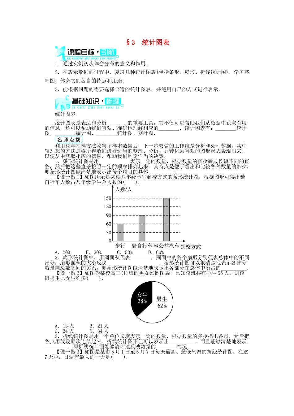 高中数学 第一章 统计 3 统计图表学案 北师大版必修3-北师大版高中必修3数学学案_第1页