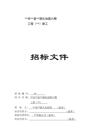 海堤强化加固工程招标文件