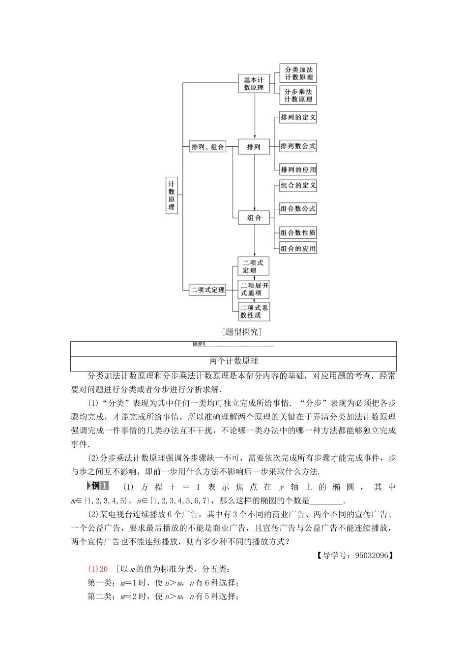 高中数学 第一章 计数原理 阶段复习课 第1课 计数原理学案 新人教A版选修2-3-新人教A版高二选修2-3数学学案_第2页