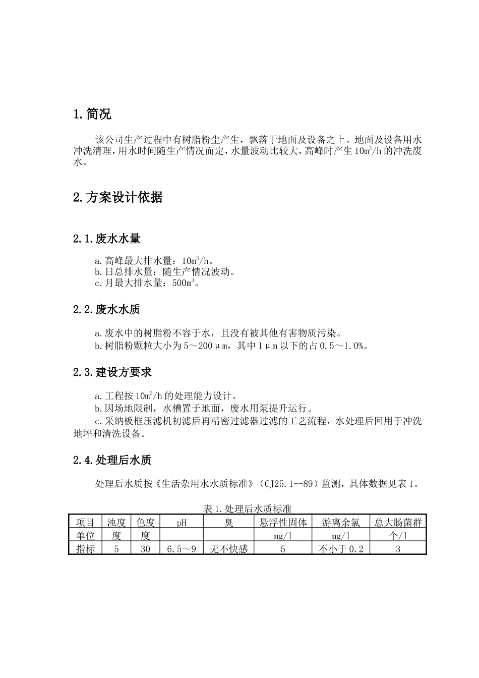 涂料公司10方每小时工业用水循环处理方案_第2页