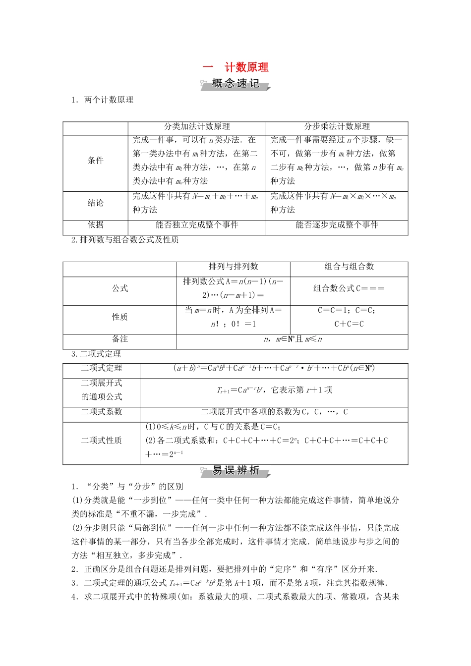 高中数学 第一章 计数原理学案 新人教A版选修2-3-新人教A版高二选修2-3数学学案_第1页