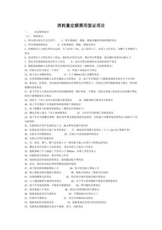 消耗量定额需用签证项目正式