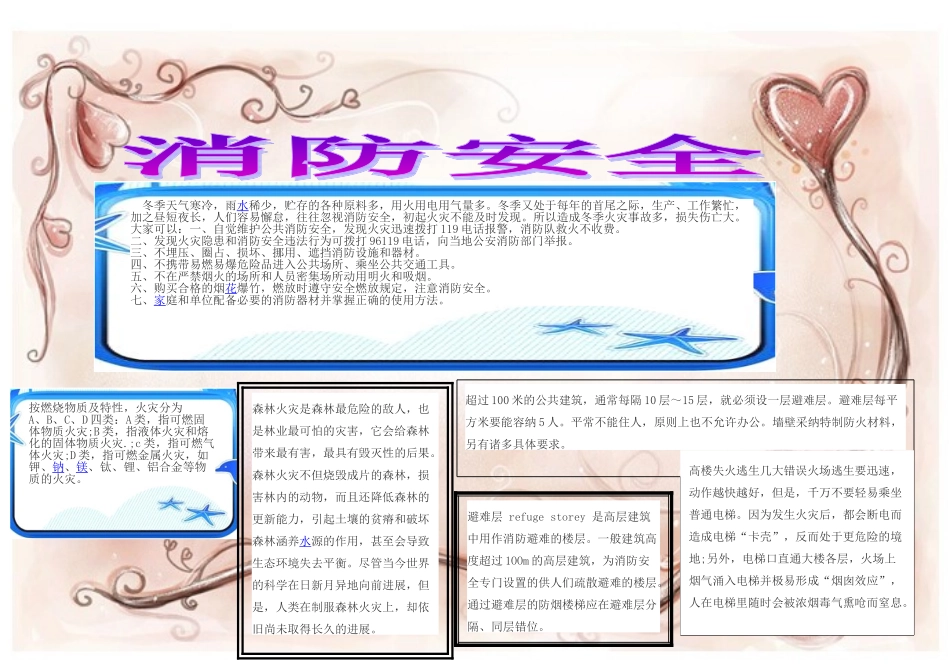 消防安全电脑小报_第1页