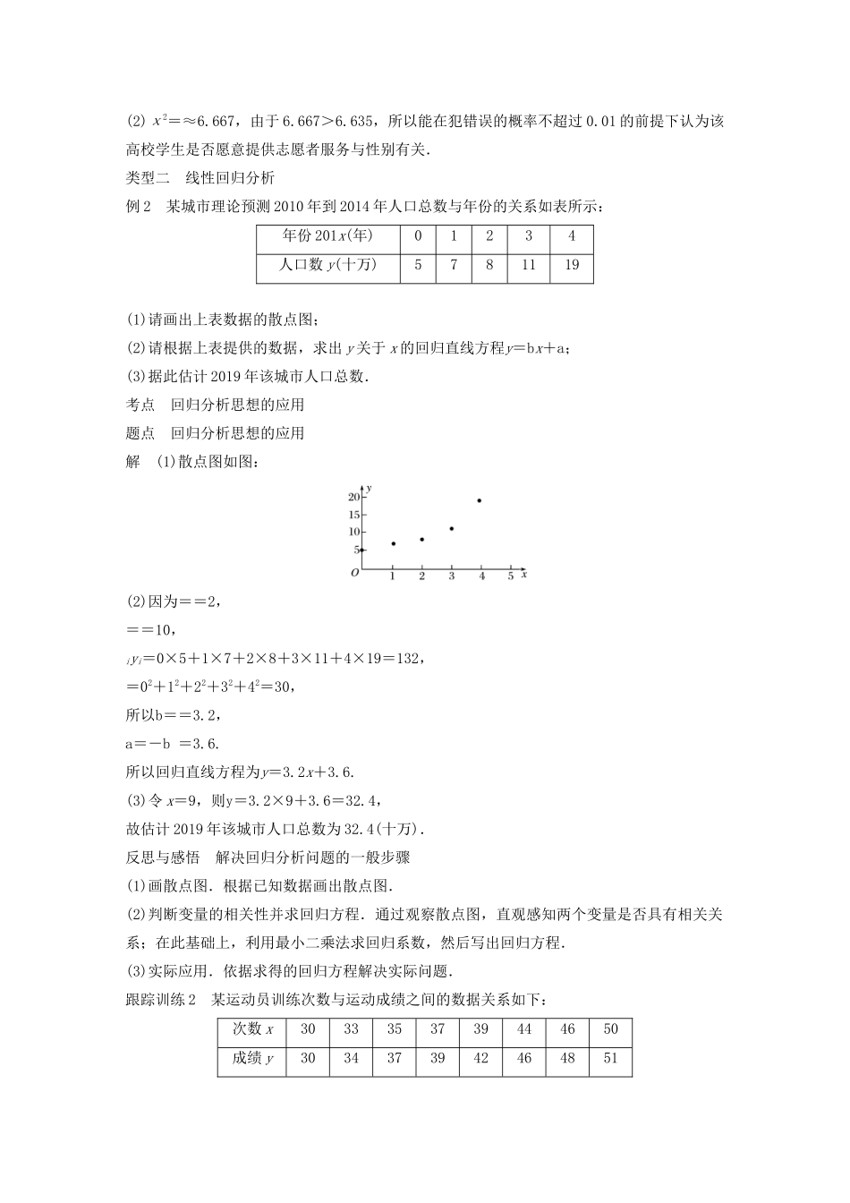 高中数学 第一章 统计案例章末复习同步学案 新人教B版选修1-2-新人教B版高二选修1-2数学学案_第3页