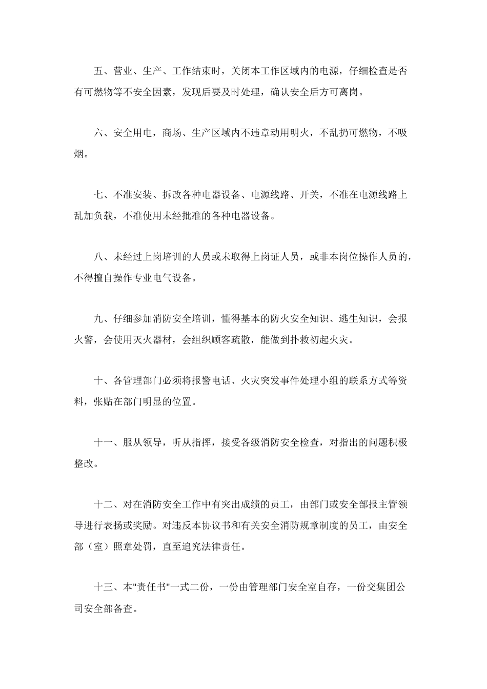 消防安全责任书范本_第2页