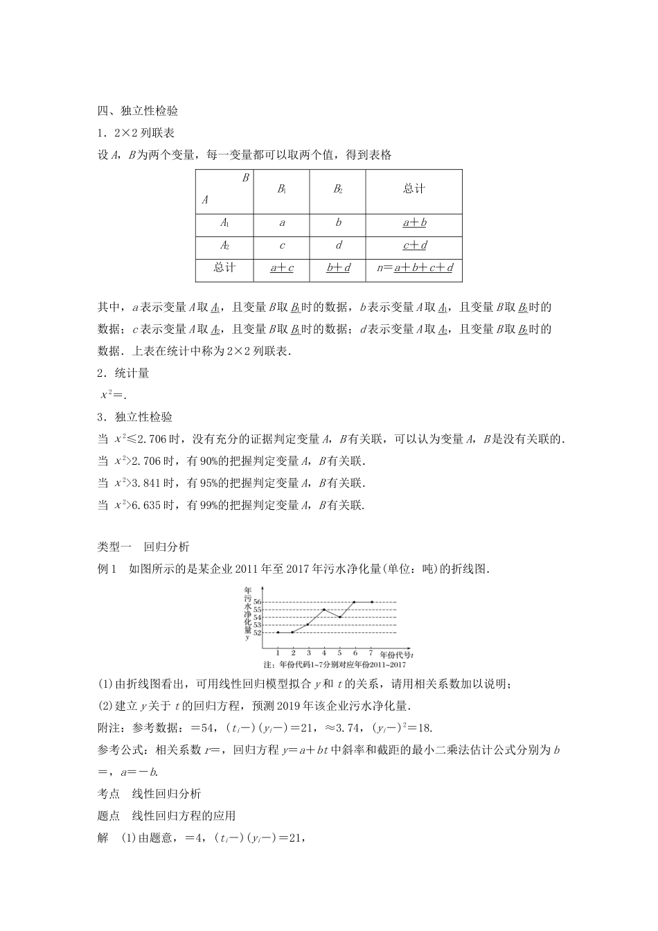 高中数学 第一章 统计案例章末复习学案 北师大版选修1-2-北师大版高二选修1-2数学学案_第2页