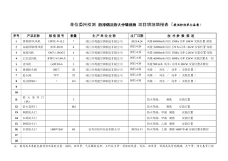 消防设施检测材料明细填报表