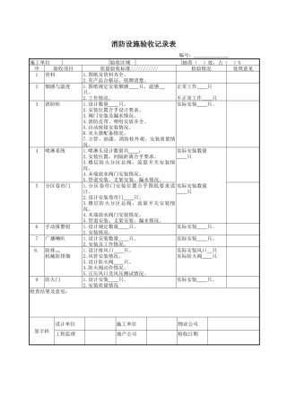 消防设施验收记录表