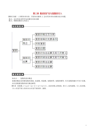 高中数学 第三章 数系的扩充与复数的引入章末复习学案 新人教A版选修1-2-新人教A版高二选修1-2数学学案