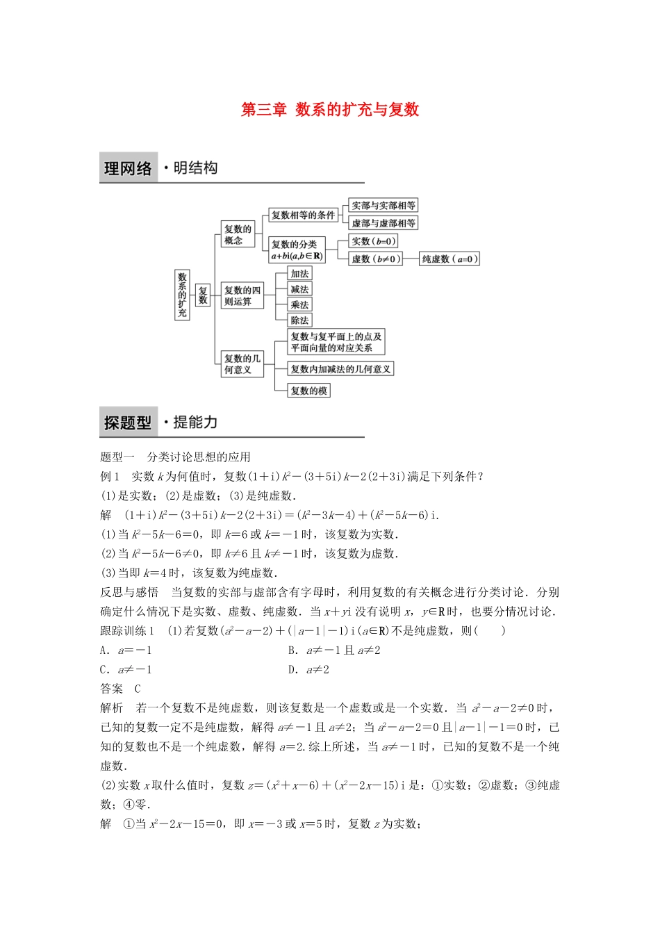 高中数学 第三章 数系的扩充与复数章末复习课学案 新人教B版选修2-2-新人教B版高二选修2-2数学学案_第1页