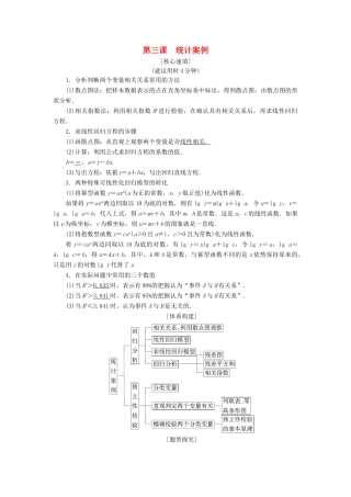 高中数学 第三章 统计案例 阶段复习课 第3课 统计案例学案 新人教A版选修2-3-新人教A版高二选修2-3数学学案