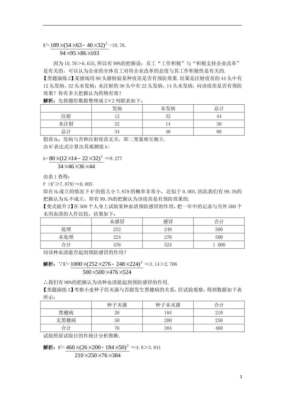 高中数学 第三章 统计案例 3.2 独立性检验的基本思想及其初步应用课堂导学案 新人教A版选修2-3-新人教A版高二选修2-3数学学案_第3页
