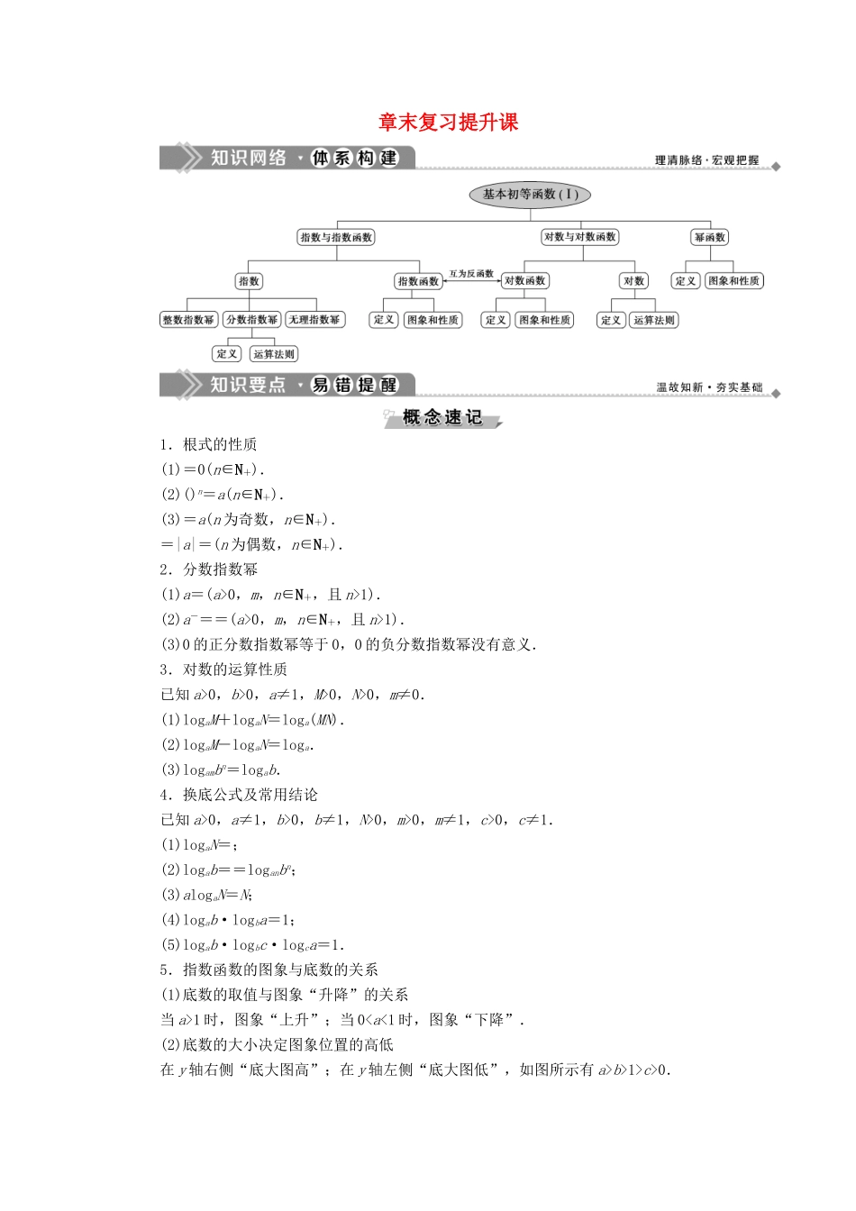 高中数学 第三章 基本初等函数（Ⅰ）章末复习提升课学案 新人教B版必修1-新人教B版高一必修1数学学案_第1页