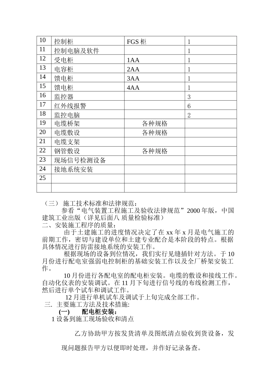 液化天然气工程电气施工方案_第2页