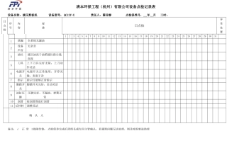 液压剪板机——设备点检保养表
