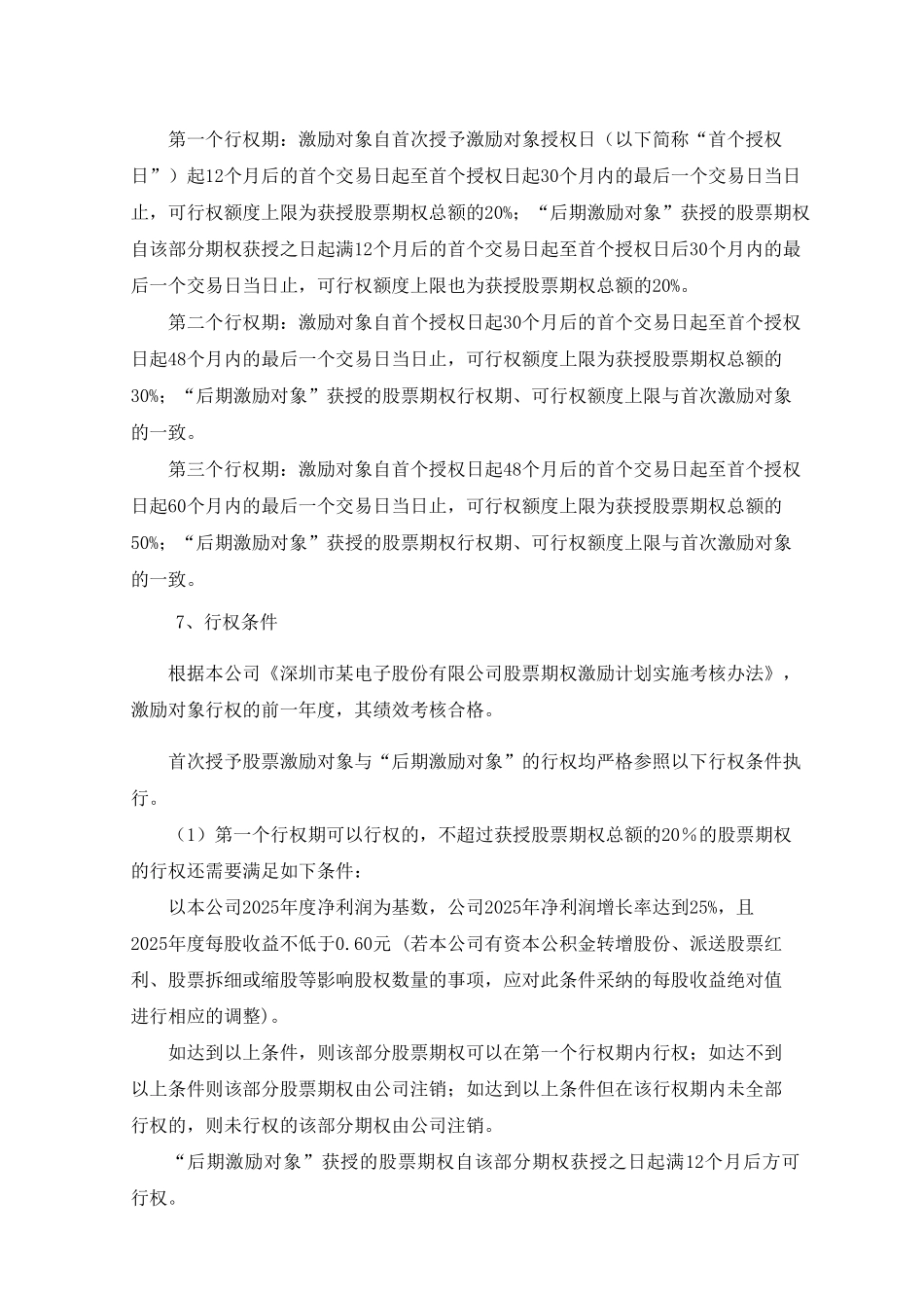 深圳市某电子股份有限公司首次股票期权激励计划_第3页