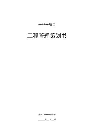 深圳某地产集团工程管理策划书