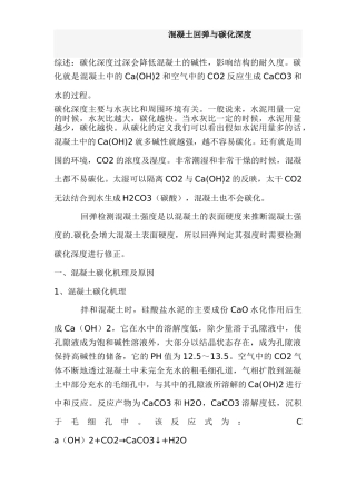 混凝土回弹与碳化深度