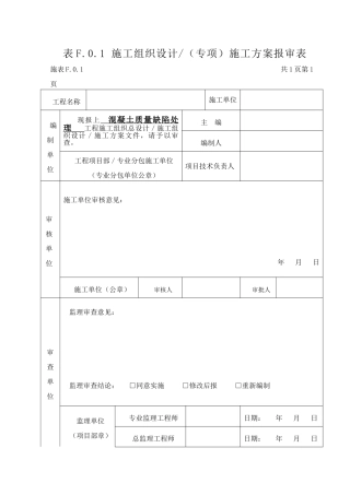混凝土质量缺陷处理方案1