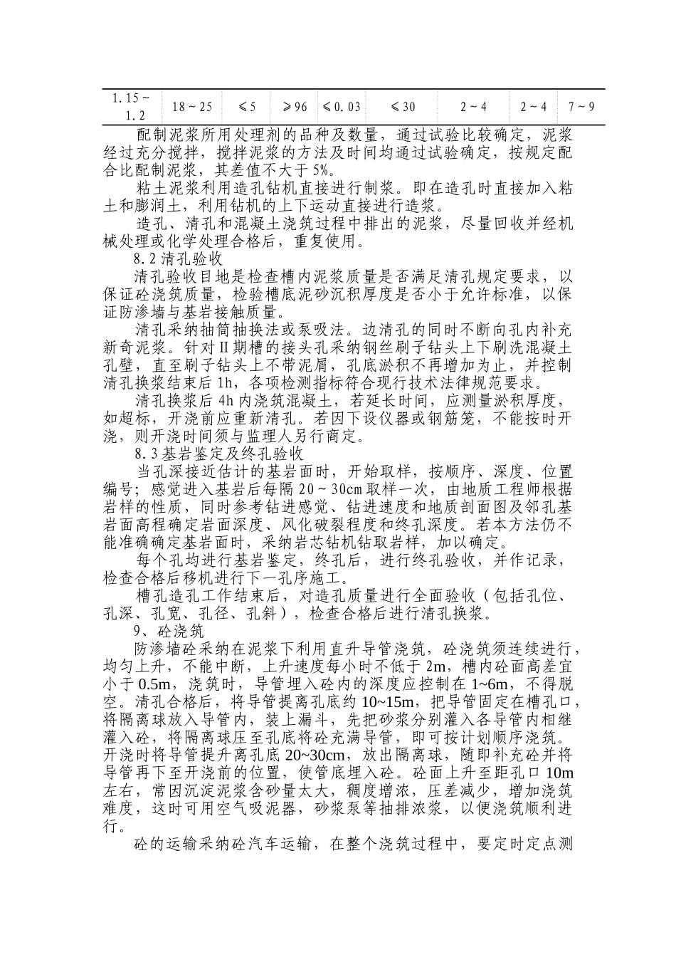 混凝土防渗墙的施工方法及施工工艺_第3页