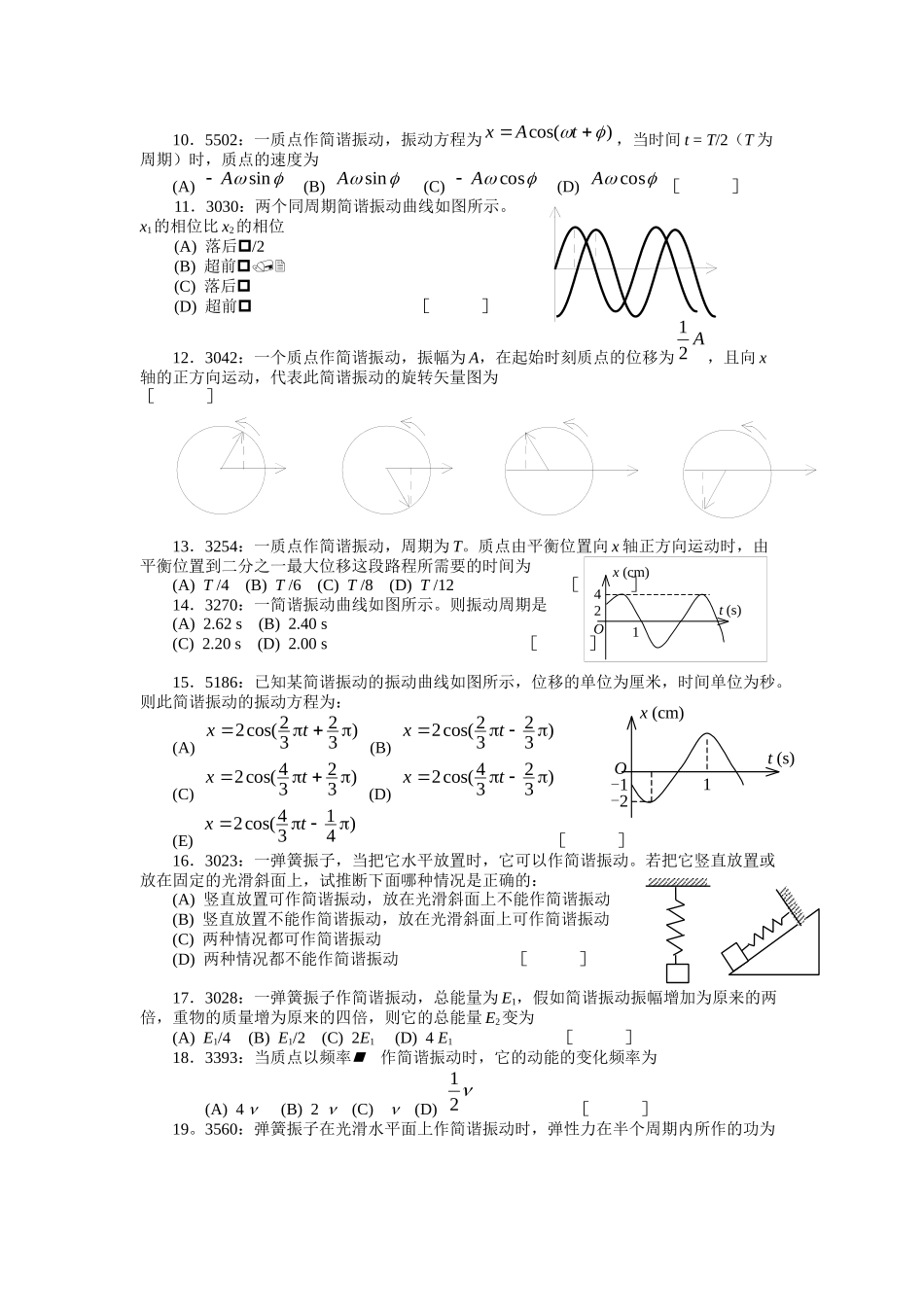 清华大学《大学物理》习题库试题及答案--04-机械振动习题_第2页