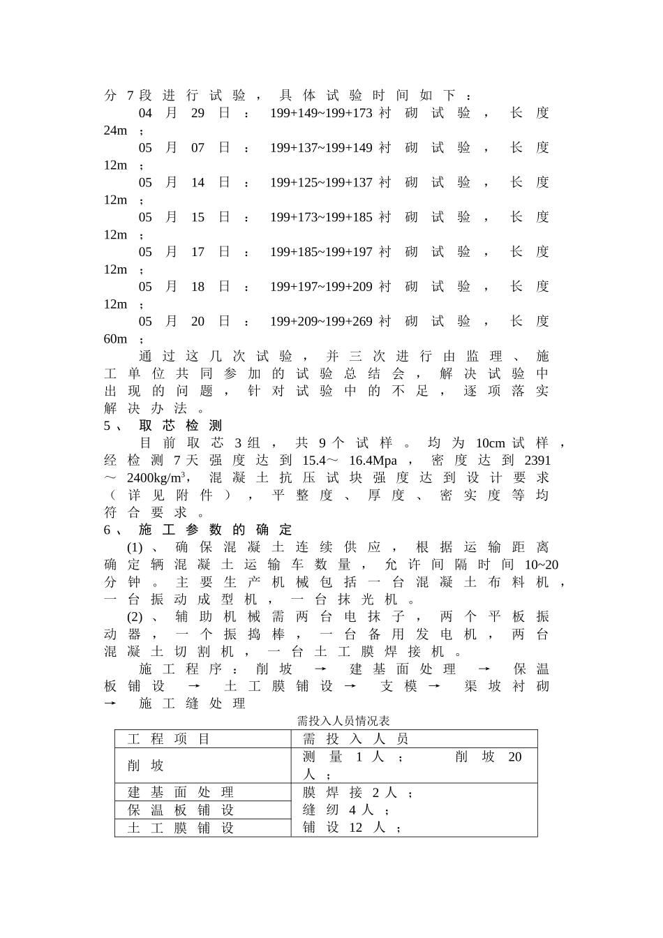 渠道衬砌生产性试验成果报告_第2页