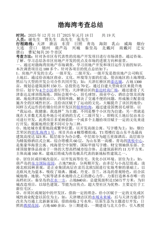 渤海湾项目考查总结