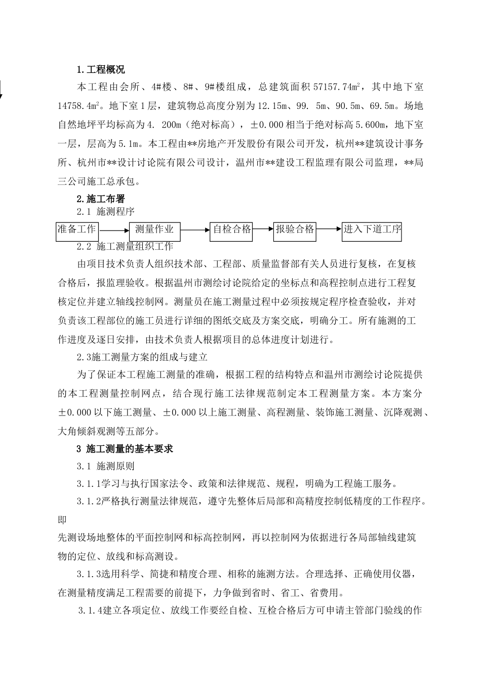 温州市某工程测量施工方案_第1页