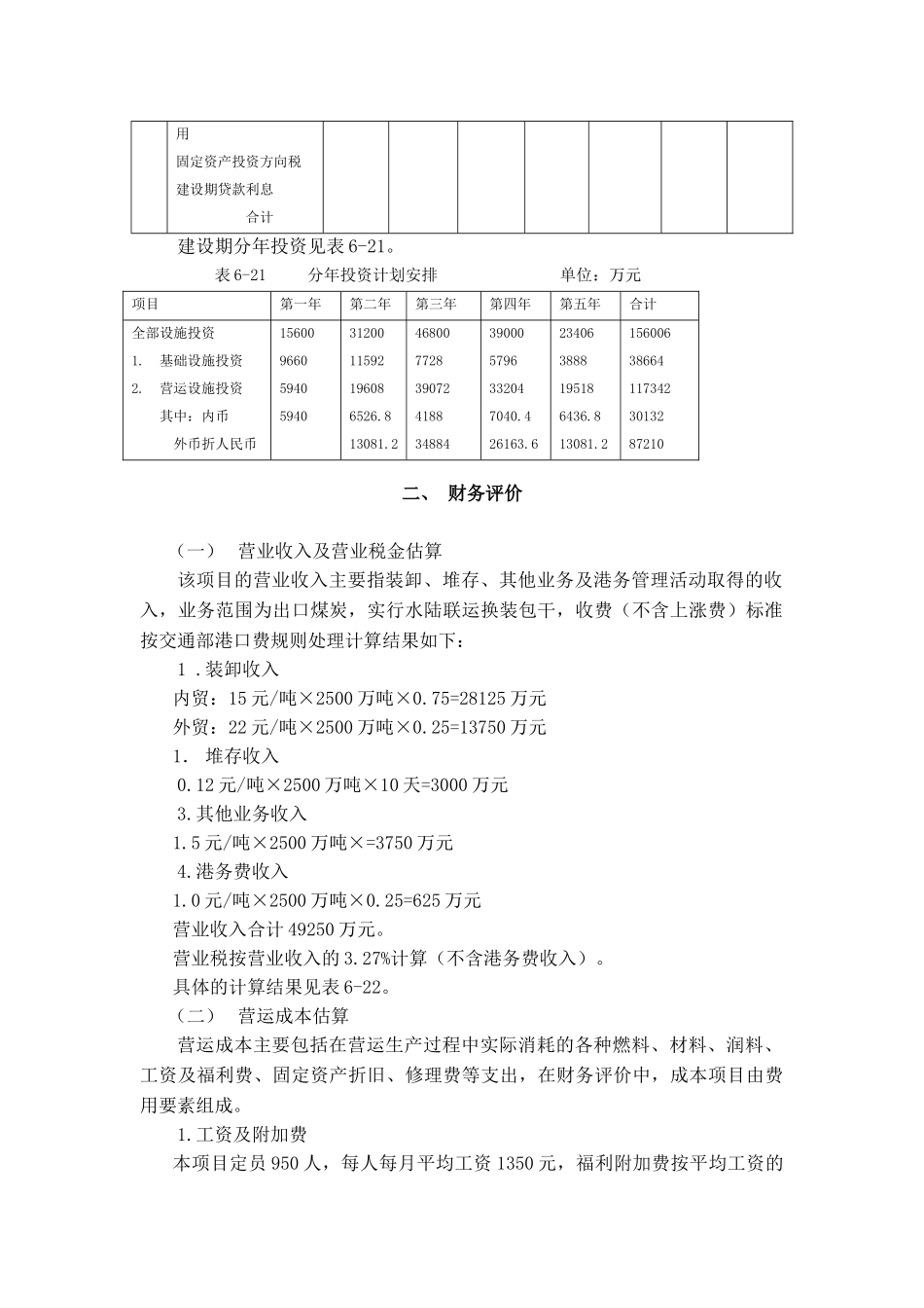 港站建设项目的财务分析_第2页