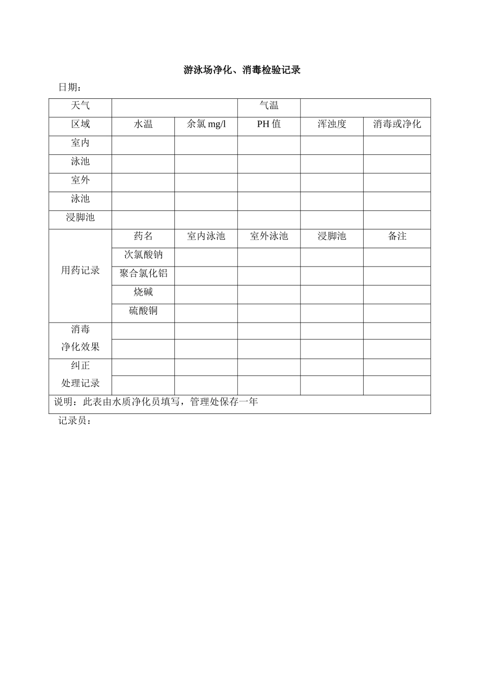游泳池水的消毒和净化处理规程_第3页