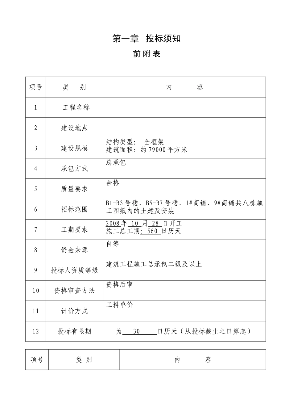 湖北省某住宅楼建设工程招标文件_第1页