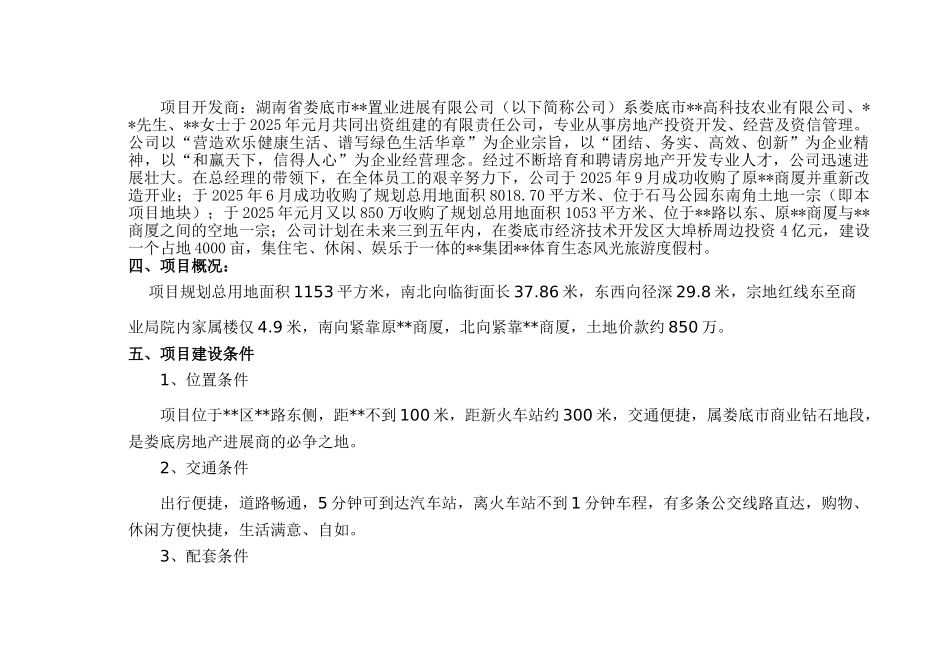 湖南娄底某商务公寓项目可行性分析报告_第2页