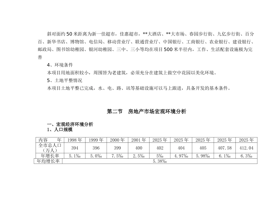 湖南娄底某商务公寓项目可行性分析报告_第3页