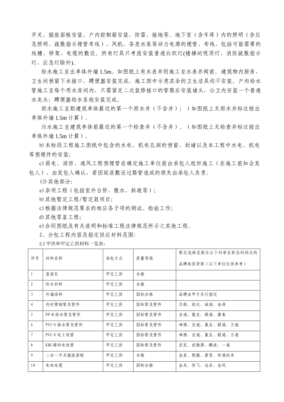 湖南某项目建安工程施工承包补充合同_第3页