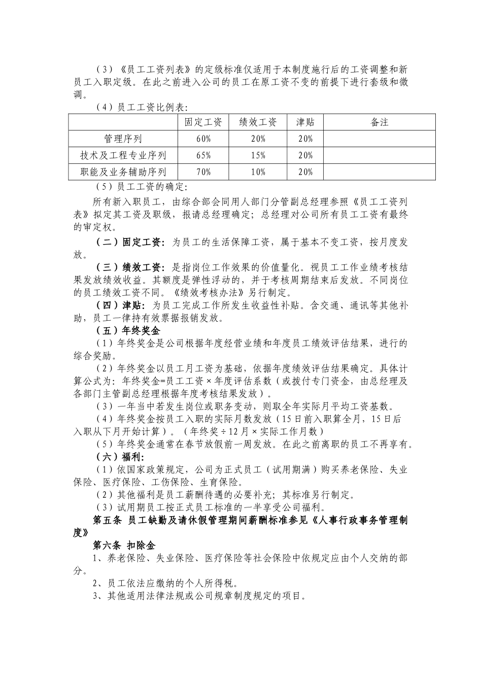 湖南标志房地产开发有限公司薪酬管理办法_第2页