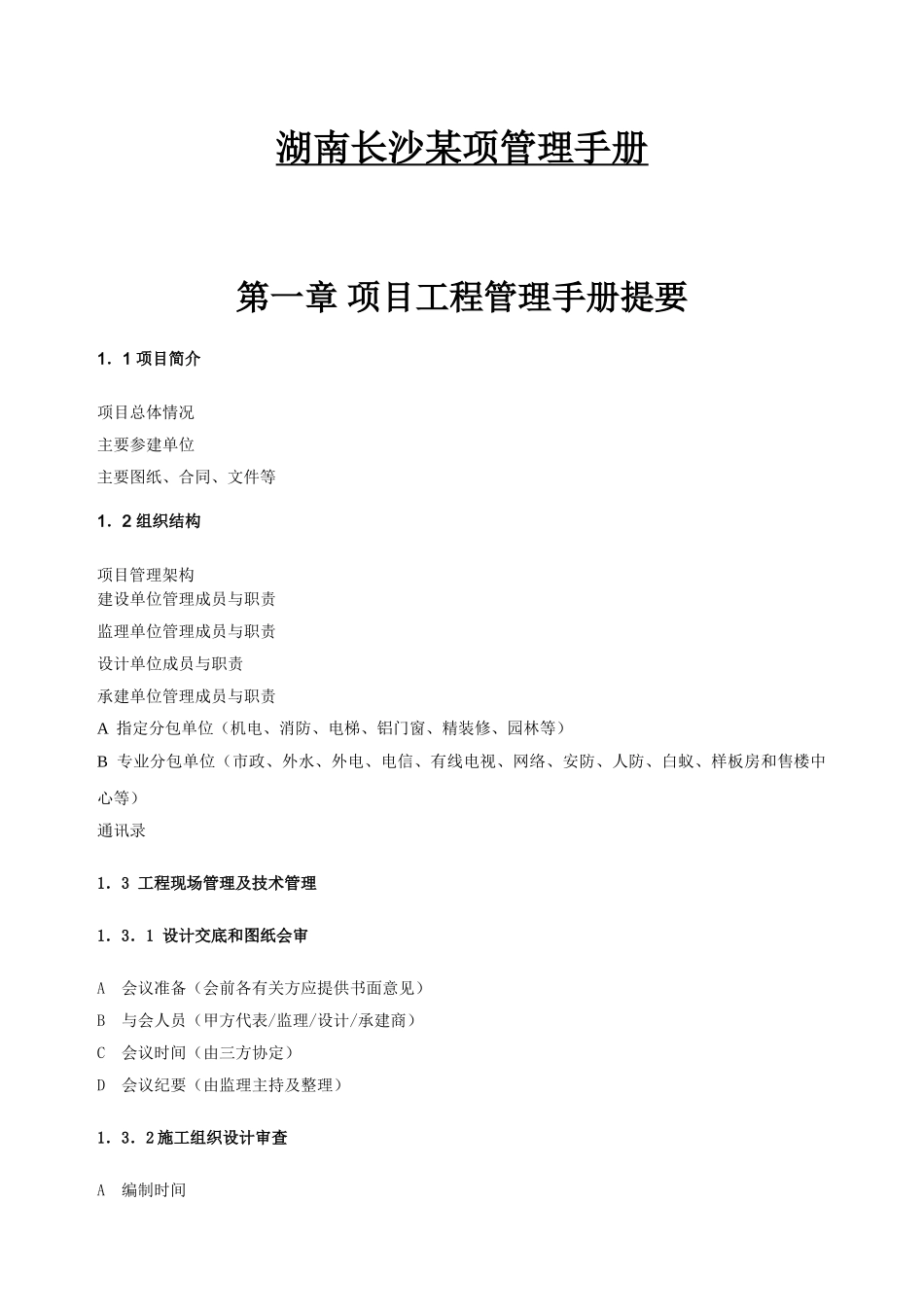 湖南长沙项管理手册p_第1页