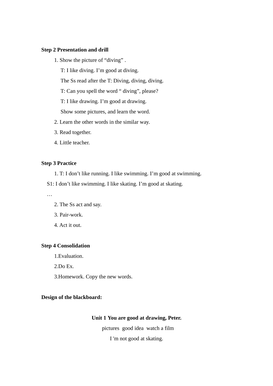 湘少版六下《Unit-1-You’re-good-at-drawing--Peter》教案_第2页