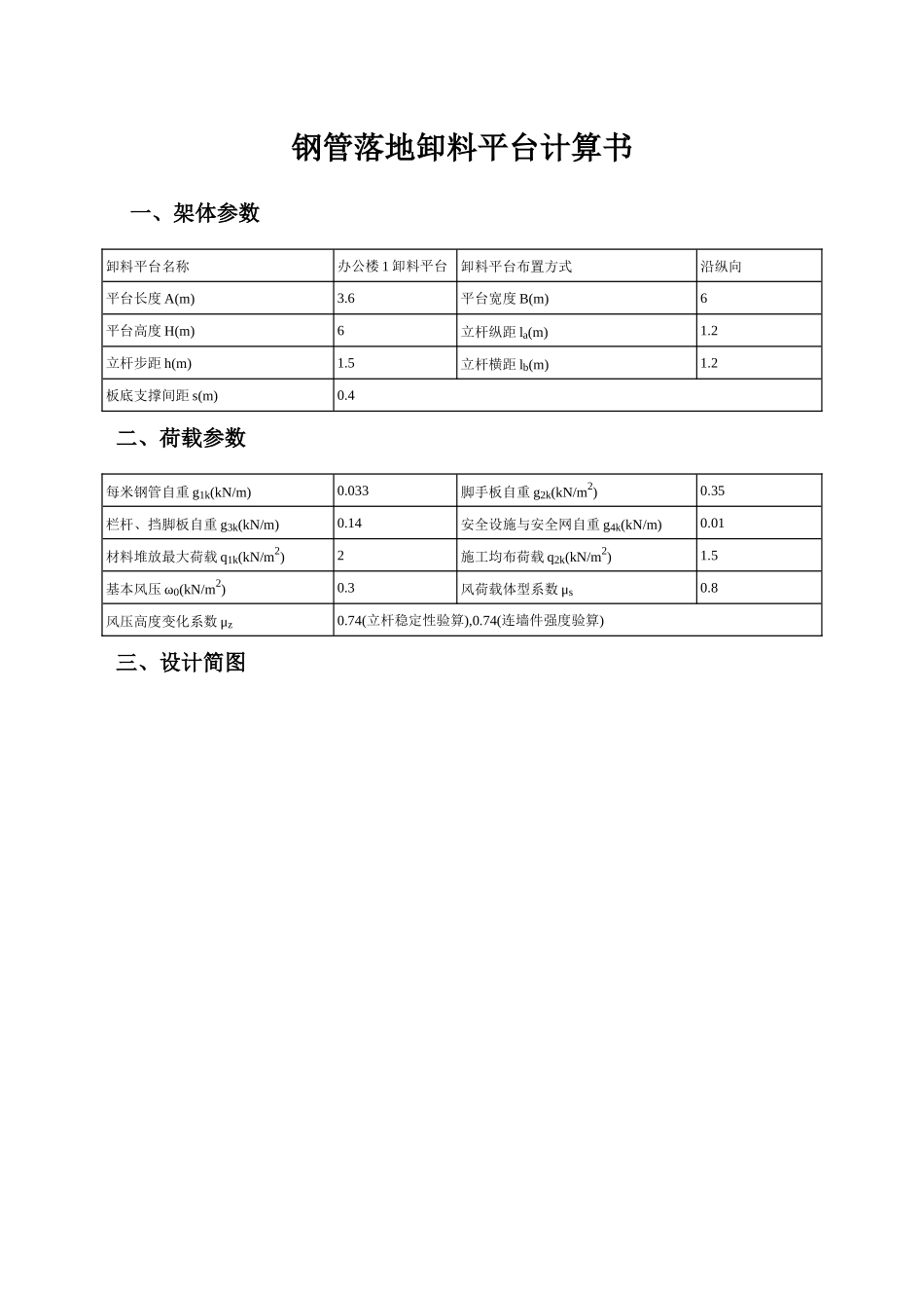 湘潭万达B地块钢管落地卸料平台计算书_第1页