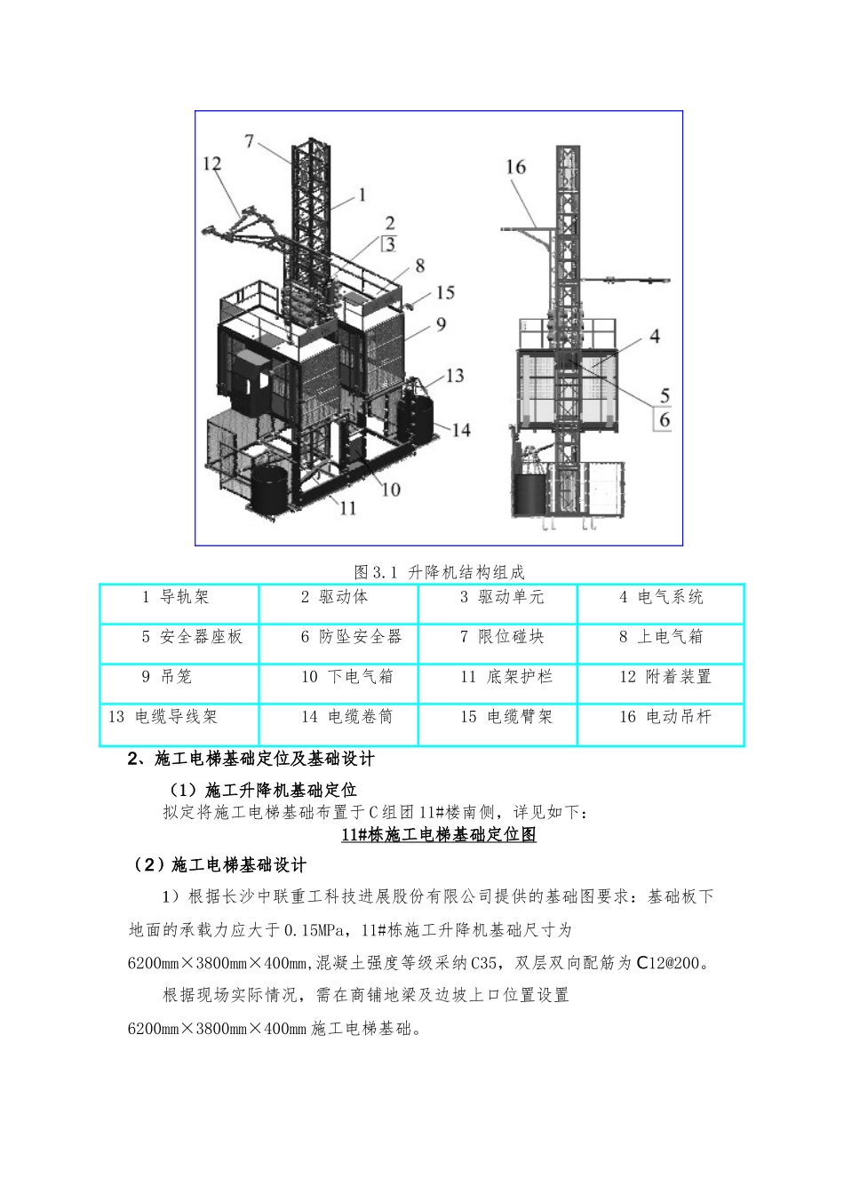 湘潭万达广场项目C组团11#栋施工电梯基础专项施工方案_第3页