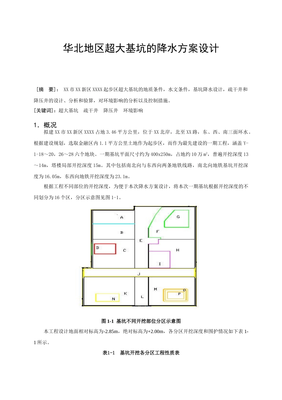 滨海新区弄超大基坑的降水方案设计_第1页