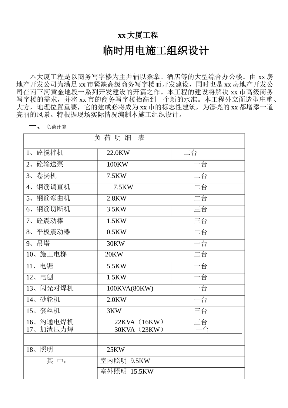 潍坊泰华大厦临时用电施工组织设计_第2页